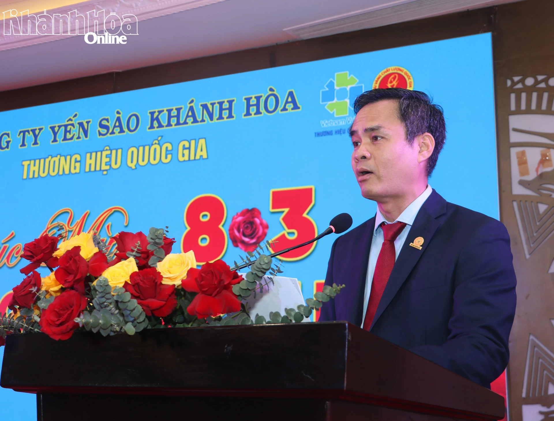 Ông Nguyễn Thanh Hải - Phó Bí thư Đảng ủy, Tổng giám đốc Công ty phát biểu chúc mừng tại lễ kủ niệm 