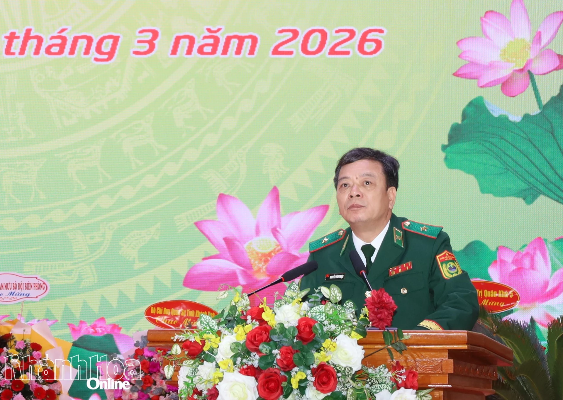 Thiếu tướng Nguyễn Văn Thiện phát biểu tại buổi lễ.