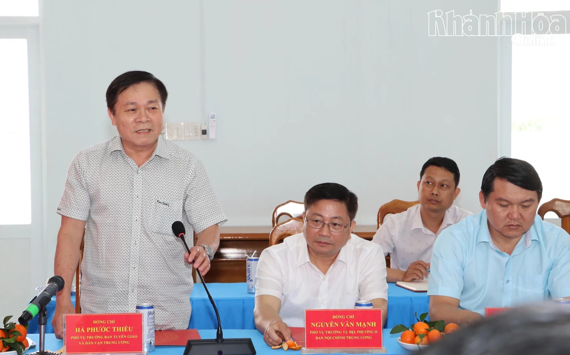 Đồng chí Hà Phước Thiều - Phó Vụ trưởng Vụ 2 Ban Tuyên giáo và Dân vận Trung ương phát biểu tại buổi kiểm tra.