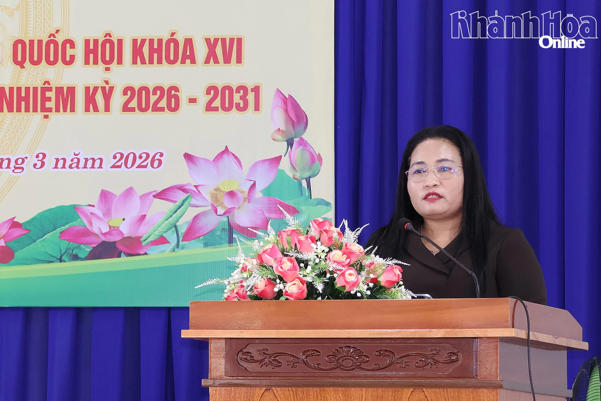 Bà Chamaléa Thị Thủy trình bày chương trình hành động.