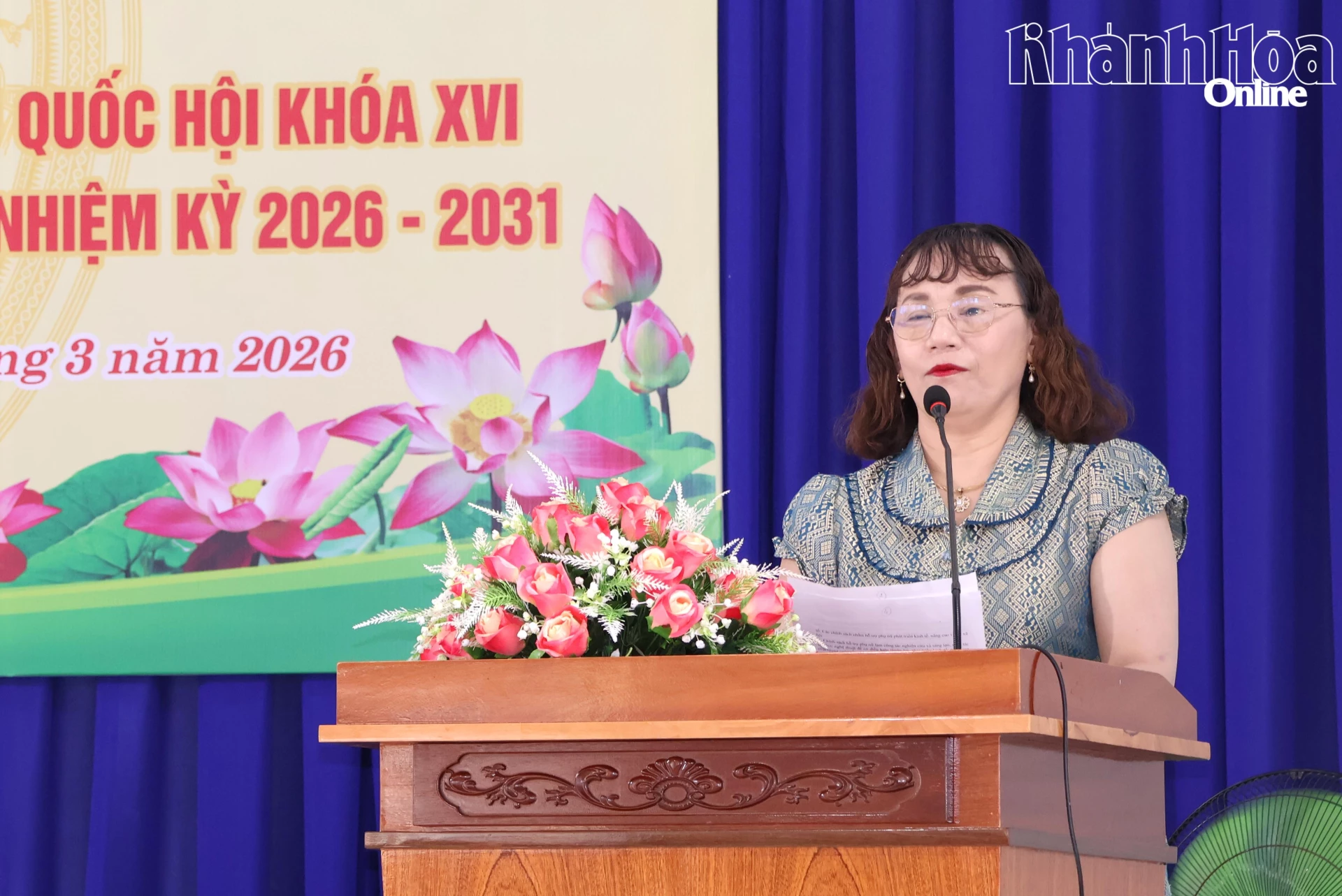 Bà Nguyễn Chế Kim Trung trình bày chương trình hành động.