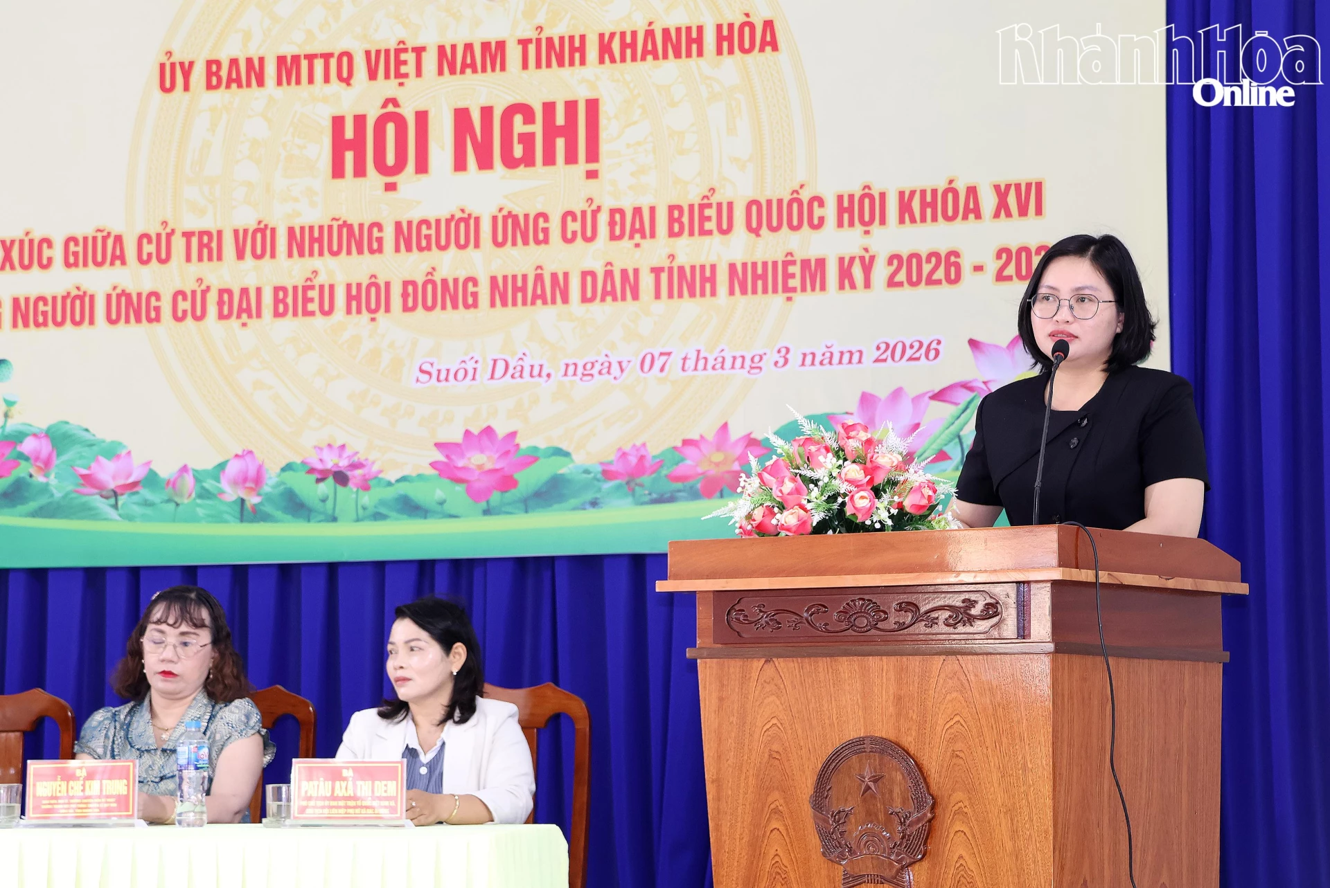 Bà Trần Thị Ngọc Giàu trình bày chương trình hành động.