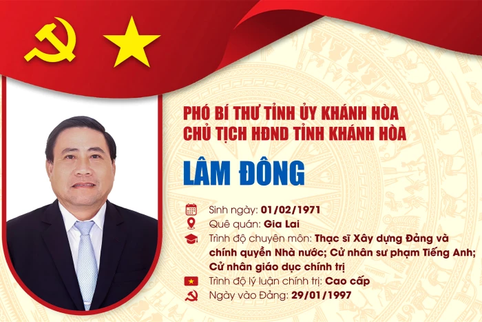 [Infographic] Tóm tắt quá trình công tác đồng chí Lâm Đông - Phó Bí thư Tỉnh ủy, Chủ tịch HĐND tỉnh Khánh Hòa