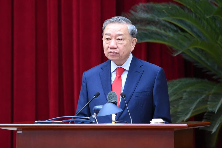 Tổng B&iacute; thư T&ocirc; L&acirc;m ph&aacute;t biểu khai mạc hội nghị. Ảnh: nhandan.vn