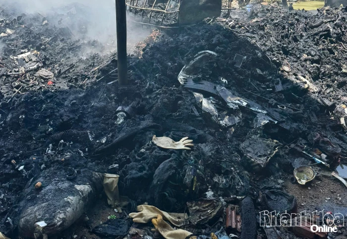 Cháy tại bãi rác và phế liệu ở xã Thuận Bắc