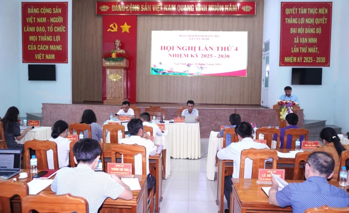 Hội nghị Đảng ủy xã Vạn Ninh lần thứ 4, nhiệm kỳ 2025 - 2030