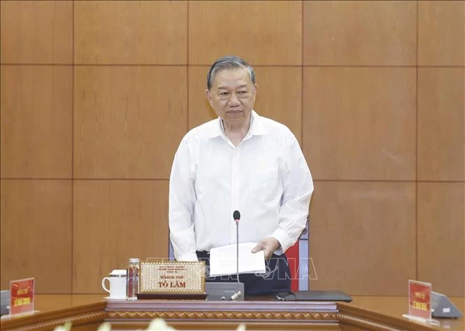 Tổng Bí thư Tô Lâm phát biểu. Ảnh: THỐNG NHẤT/TTXVN