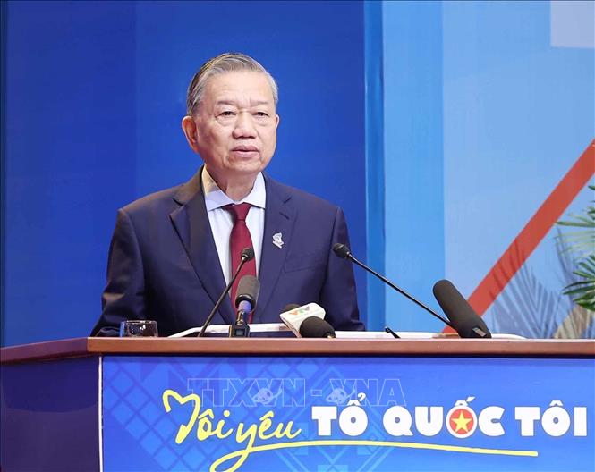 Tổng Bí thư Tô Lâm phát biểu chỉ đạo Đại hội IX Hội Liên hiệp Thanh niên Việt Nam.