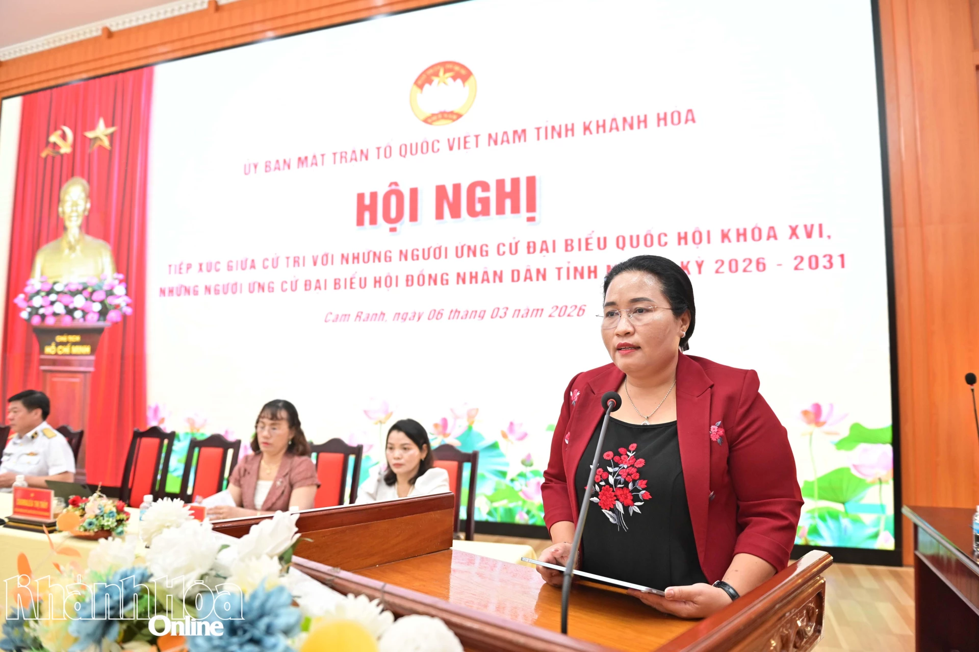 Bà Chamaléa Thị Thủy trình bày chương trình hành động.