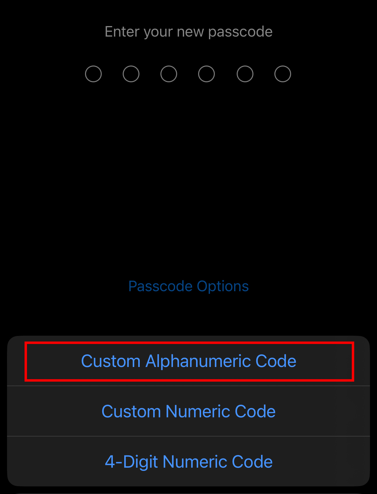 Tùy chọn sử dụng mật khẩu số kết hợp ký tự.