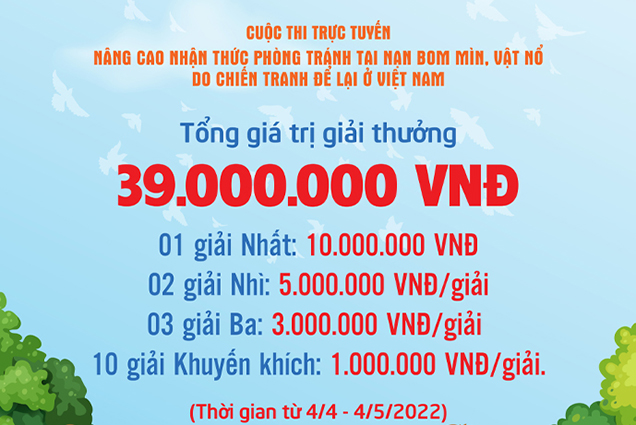 Thể lệ cuộc thi trực tuyến “Nâng cao nhận thức phòng tránh tai nạn bom mìn, vật nổ do chiến tránh để lại ở Việt Nam”