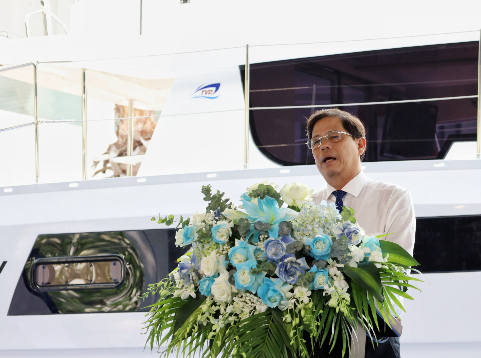Đồng chí Nguyễn Tấn Tuân - Chủ tịch UBND tỉnh phát biểu tại lễ công bố.