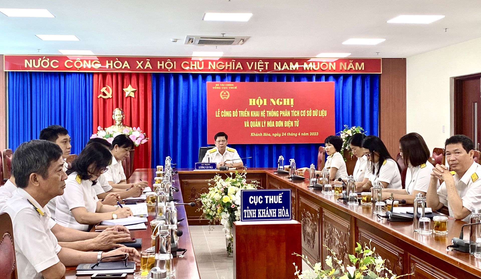 Quang cảnh hội nghị tại điểm cầu Khánh Hoà