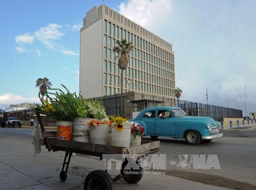 Quang cảnh Đại sứ quán Mỹ ở Havana (Cuba) năm 2015. Ảnh: AFP/TTXVN

