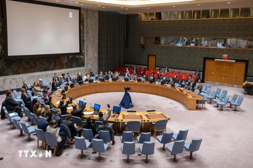 Toàn cảnh cuộc họp Hội đồng Bảo an Liên hợp quốc về tình hình Libya tại New York, Mỹ, ngày 30/10/2023. (Ảnh: THX/TTXVN)

