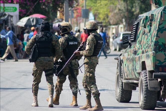 Cảnh sát Haiti được triển khai tại Port-au-Prince, ngày 9/3/2024. Ảnh minh họa: AFP/TTXVN

