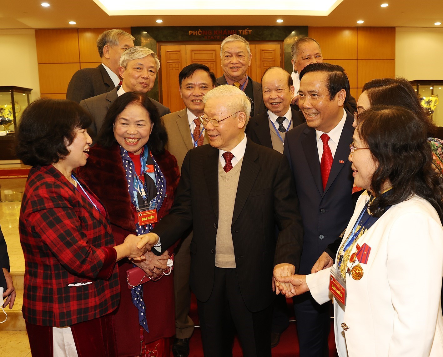 Tổng Bí thư Nguyễn Phú Trọng gặp gỡ đại biểu Hội Người cao tuổi Việt Nam_Ảnh: TTXVN

