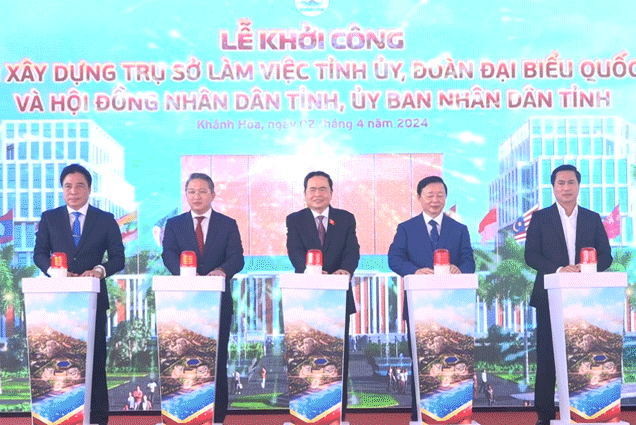 VIDEO: Khởi công Dự án xây dựng trụ sở làm việc Tỉnh ủy, Đoàn đại biểu Quốc hội và HĐND, UBND tỉnh Khánh Hòa