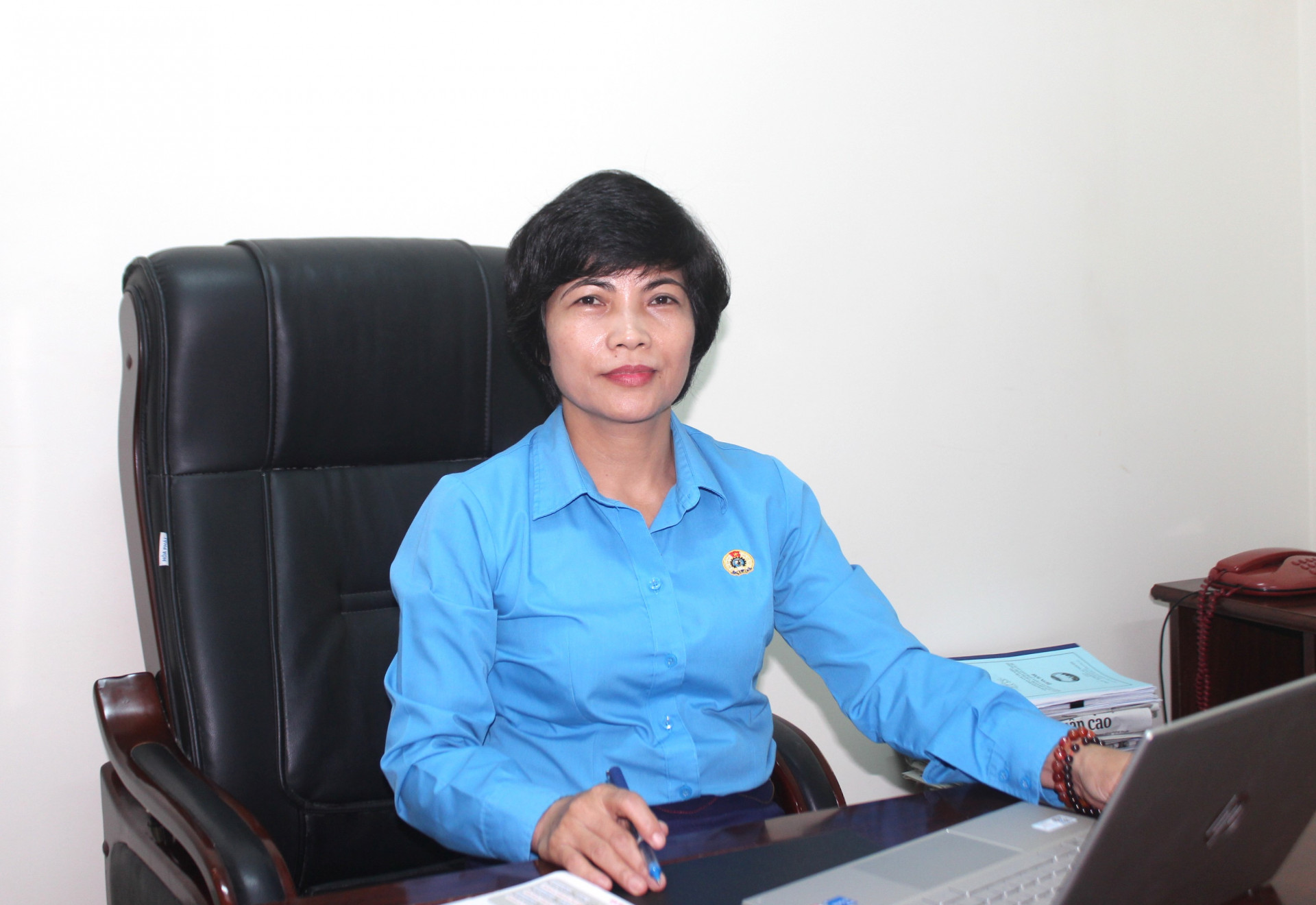 Bà Trần Thị Hương - Phó Chủ tịch Liên đoàn Lao động tỉnh.