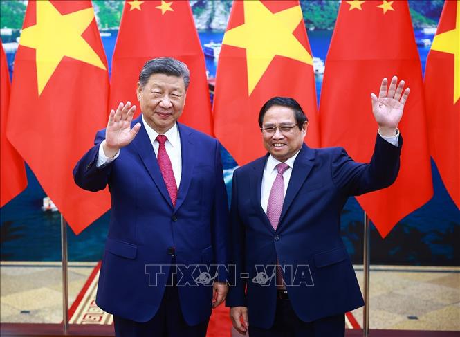 Thủ tướng Phạm Minh Chính hội kiến Tổng Bí thư, Chủ tịch nước Trung Quốc Tập Cận Bình