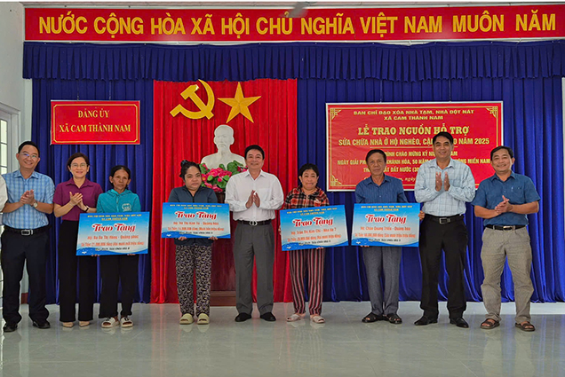 Trao nguồn hỗ trợ sửa chữa nhà ở hộ nghèo, cận nghèo năm 2025 tại xã Cam Thành Nam