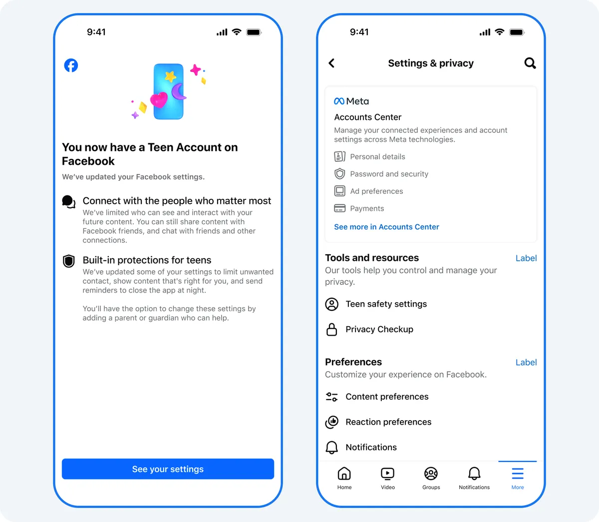 Meta mở rộng “Tài khoản Teen” sang Facebook và Messenger (Ảnh: Meta)