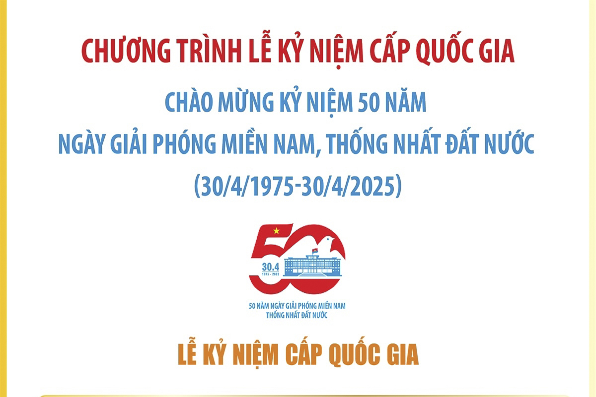 Chương trình Lễ kỷ niệm cấp quốc gia chào mừng 50 năm Ngày Giải phóng miền Nam, thống nhất đất nước