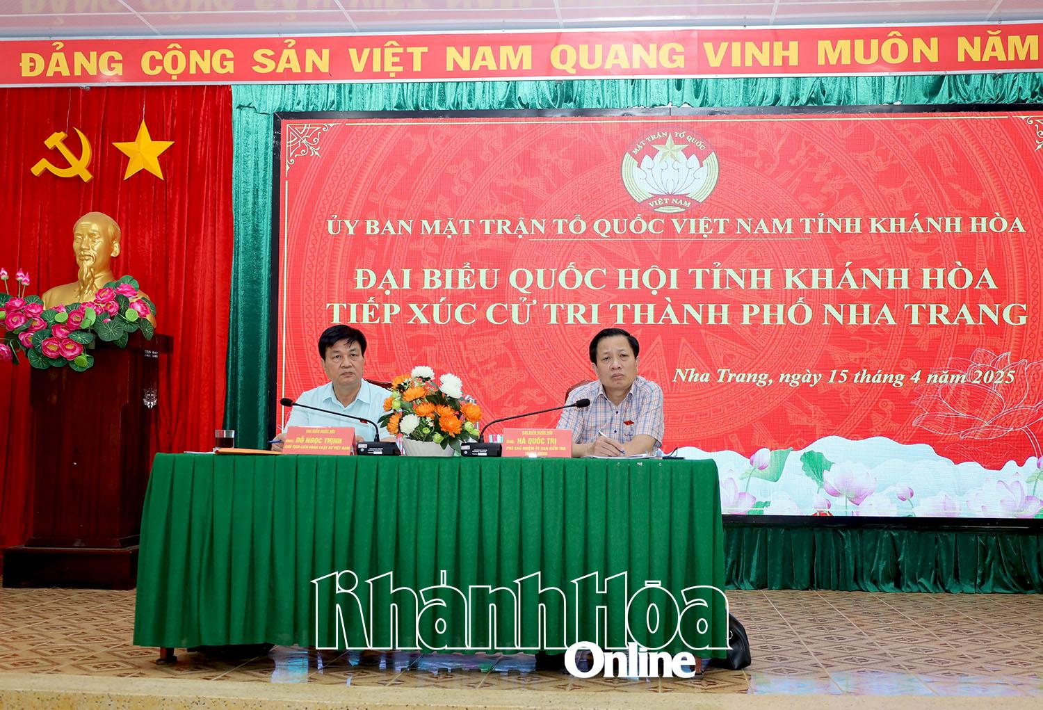 Đại biểu Quốc hội tỉnh tiếp xúc cử tri 5 xã, phường của TP. Nha Trang