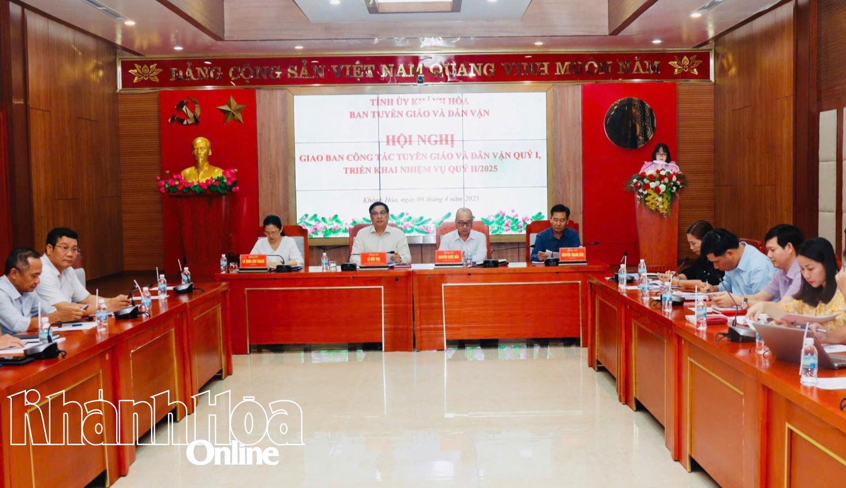 Giao ban công tác tuyên giáo và dân vận quý I