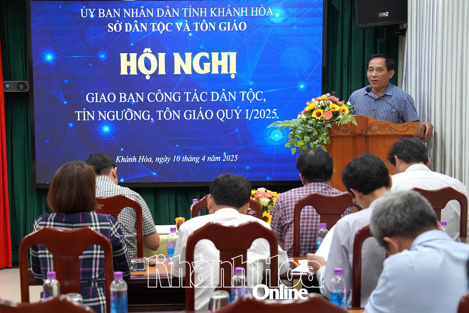 Giao ban công tác dân tộc, tín ngưỡng, tôn giáo quý I 