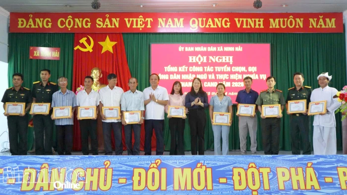 Xã Ninh Hải tổng kết công tác tuyển chọn, gọi công dân nhập ngũ năm 2026