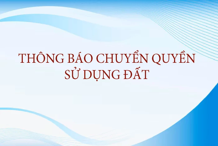 Thông báo chuyển quyền sử dụng đất