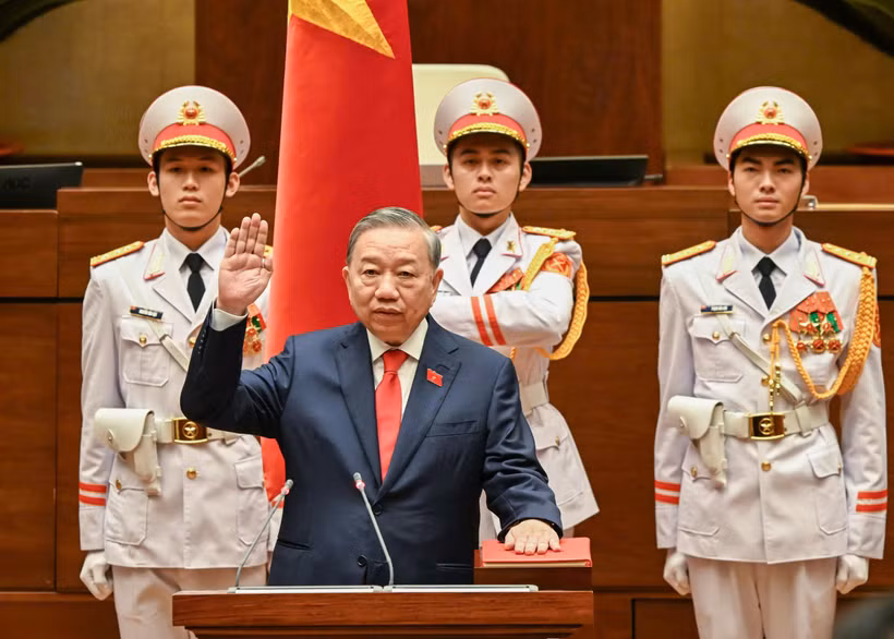 Tổng Bí thư, Chủ tịch nước Cộng hoà xã hội chủ nghĩa Việt Nam Tô Lâm tuyên thệ nhậm chức.
