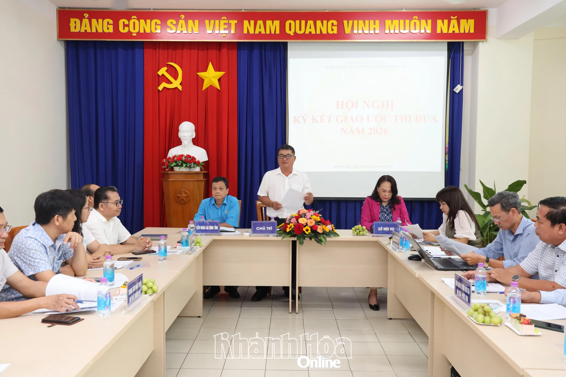 Ban Quản lý dự án Đầu tư xây dựng các công trình nông nghiệp và giao thông tỉnh  phát biểu thể hiện quyết tâm hoàn thành xuất sắc các chỉ tiêu trong bản giao ước thi đua