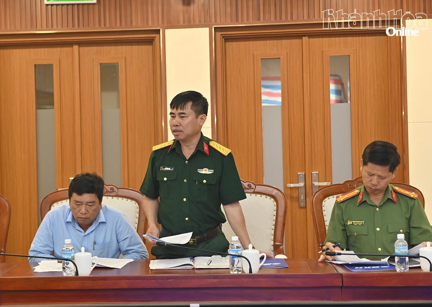 Đại diện Bộ Chỉ huy Quân sự tỉnh phát biểu