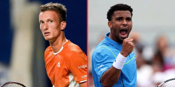 Trận đấu cân tài cân sức giữa Lehecka (bên trái) và Fils (bên phải)