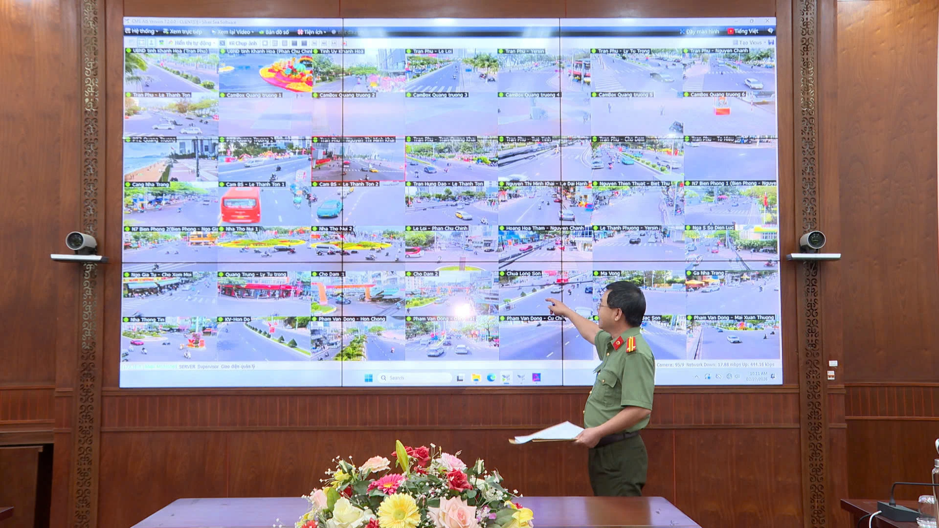 Hệ thống máy chủ điều hành Trung tâm thông tin chỉ huy của Công an tỉnh Khánh Hòa.