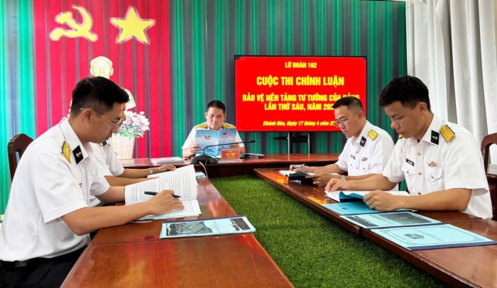 Lữ đoàn 162, Vùng 4 Hải quân: Gần 100 tác phẩm tham gia Cuộc thi chính luận về bảo vệ nền tảng tư tưởng của Đảng