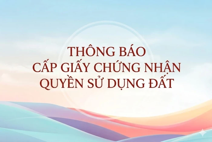 Chi nhánh Văn phòng Đăng ký đất đai Phan Rang thông báo cấp Giấy chứng nhận quyền sử dụng đất