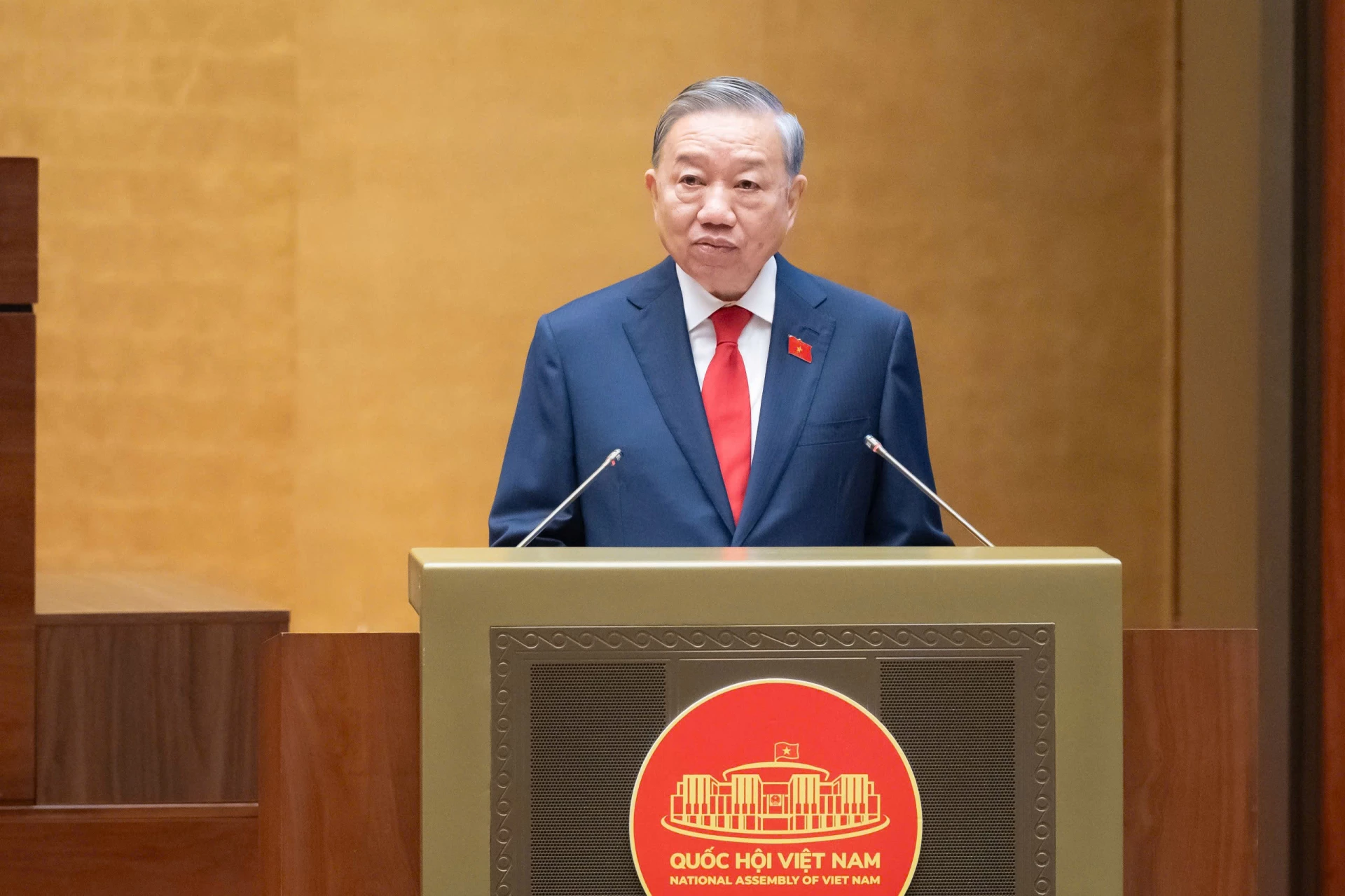 Đồng chí Tô Lâm, Tổng Bí thư Ban Chấp hành Trung ương Đảng Cộng sản Việt Nam, 
Chủ tịch nước Cộng hòa Xã hội chủ nghĩa Việt Nam nhiệm kỳ 2026 - 2031 phát biểu.