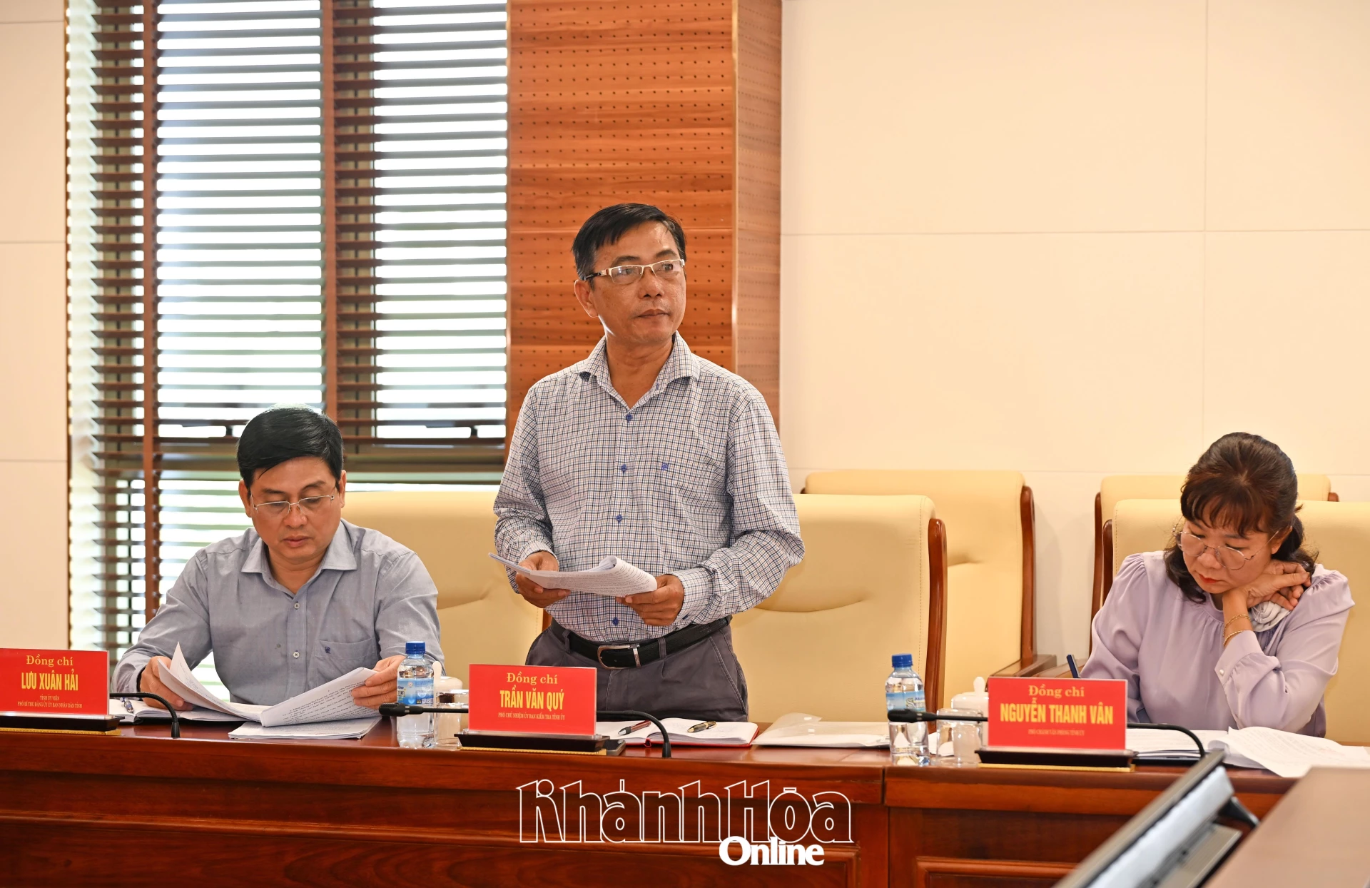 Đại diện Ủy ban Kiểm tra Tỉnh ủy công bố quyết định kiểm tra.