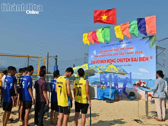 Khai mạc Giải bóng chuyền bãi biển Đại hội Thể dục thể thao tỉnh lần thứ I năm 2026