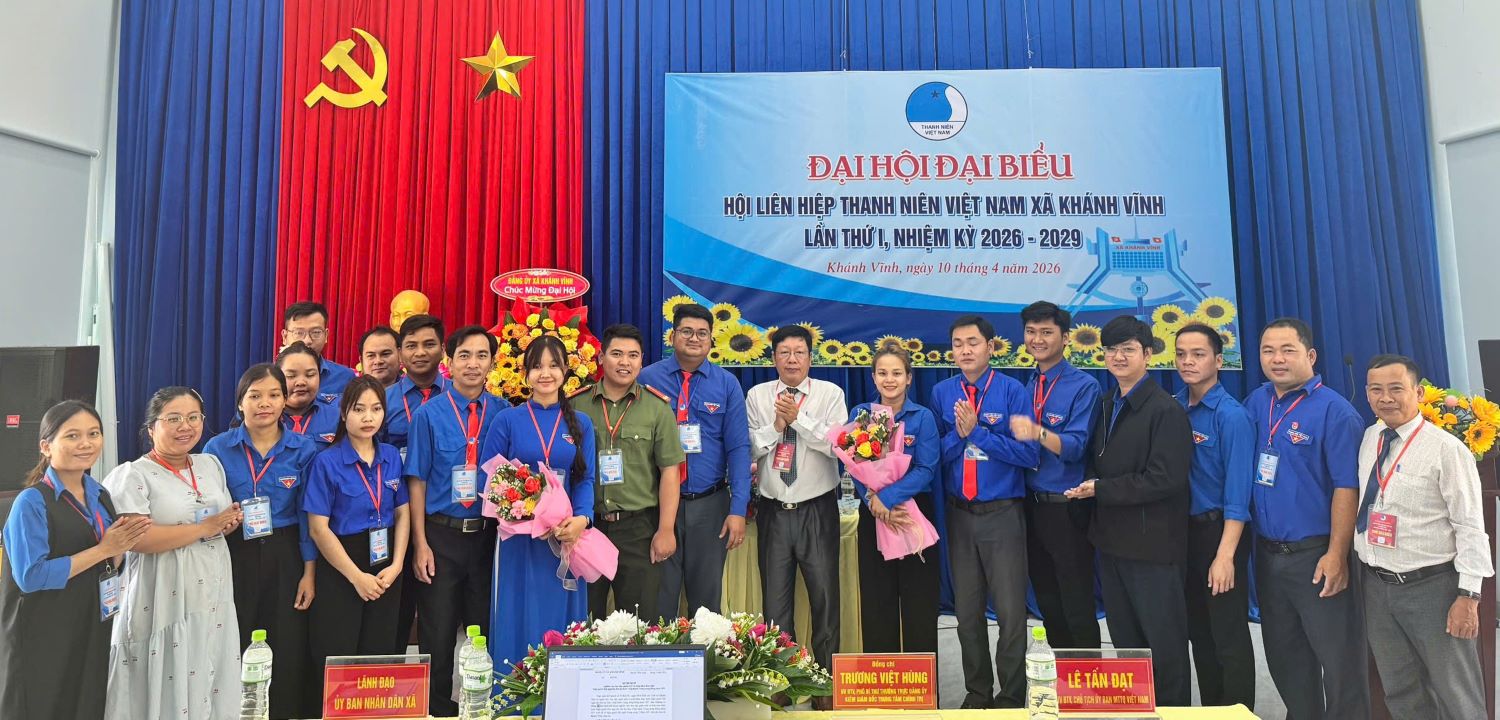 Ủy ban Hội Liên hiệp Thanh niên Việt Nam xã Khánh Vĩnh khóa I, nhiệm kỳ 2026 - 2029 ra mắt đại hội.