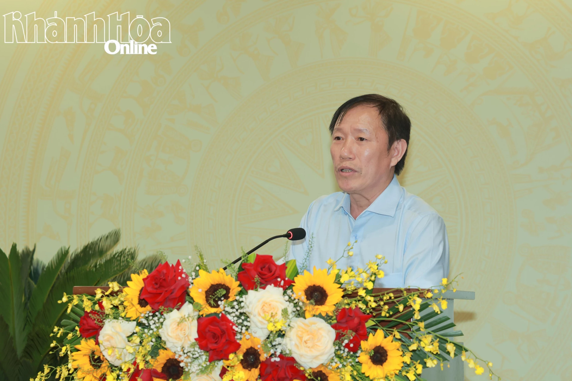 Ông Nguyễn Minh Thái – Phó Trưởng Ban Tuyên giáo và Dân vận Tỉnh ủy định hướng thông tin, tuyên truyền báo chí trong quý II.