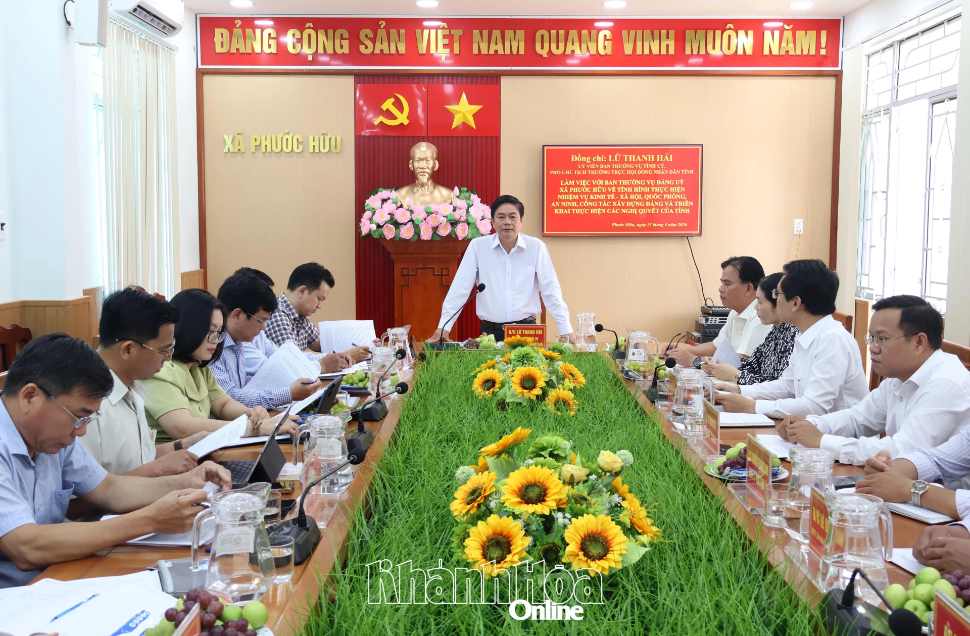 Đồng chí Lữ Thanh Hải phát biểu tại buổi làm việc.