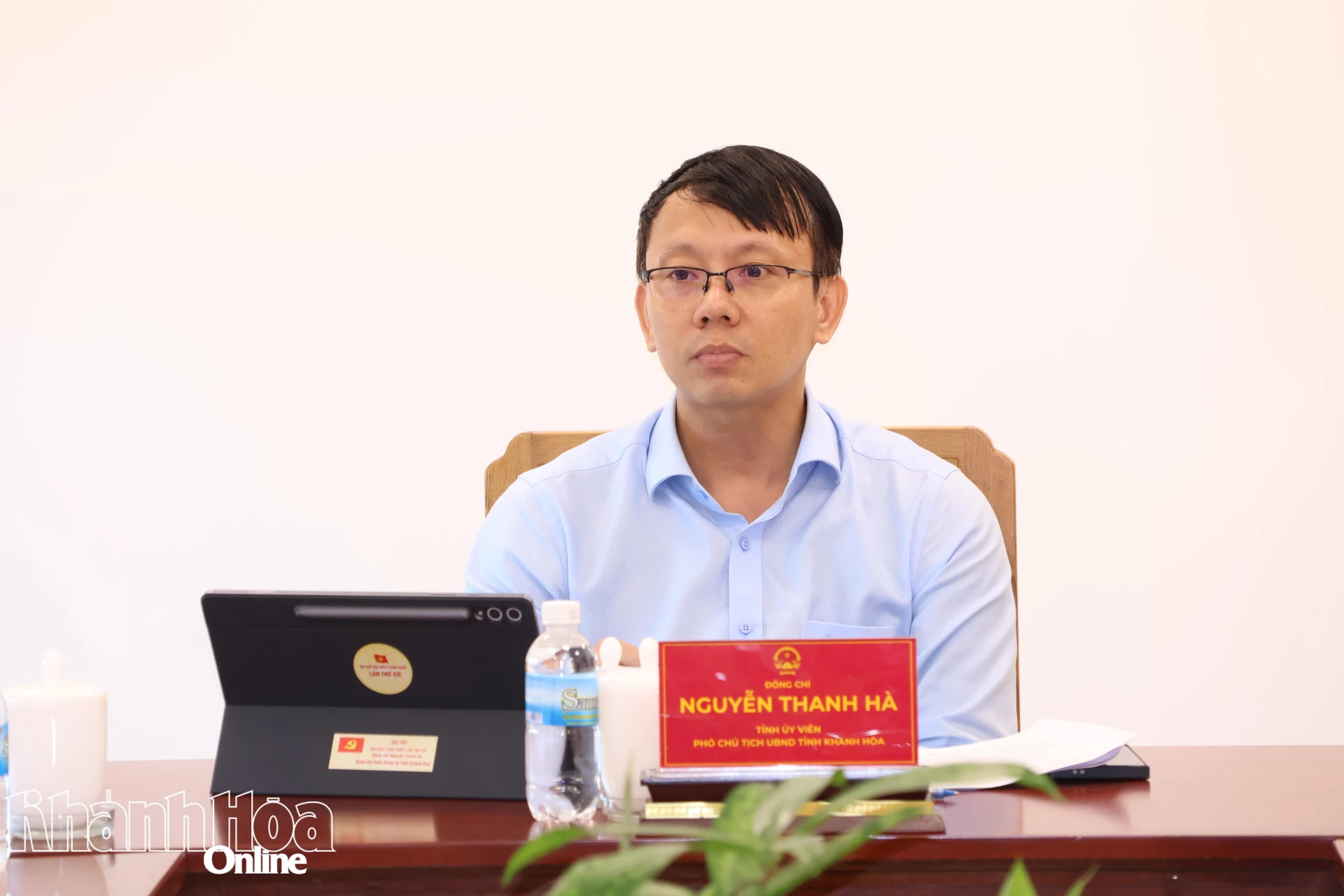 Đồng chí Nguyễn Thanh Hà - Phó Chủ tịch UBND tỉnh phát biểu tại cuộc họp.