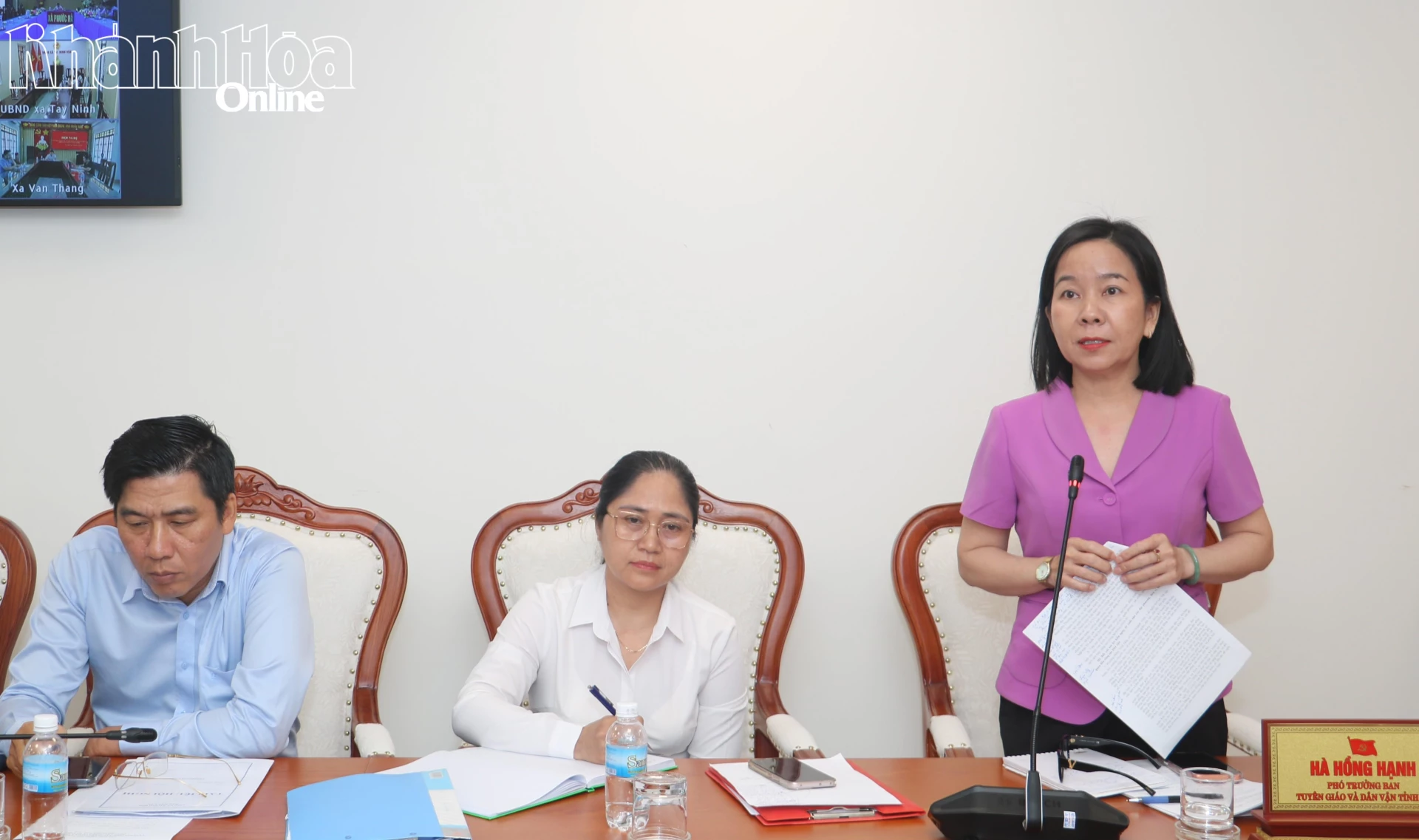 Lãnh đạo Ban Tuyên giáo và Dân vận Tỉnh ủy phát biểu.