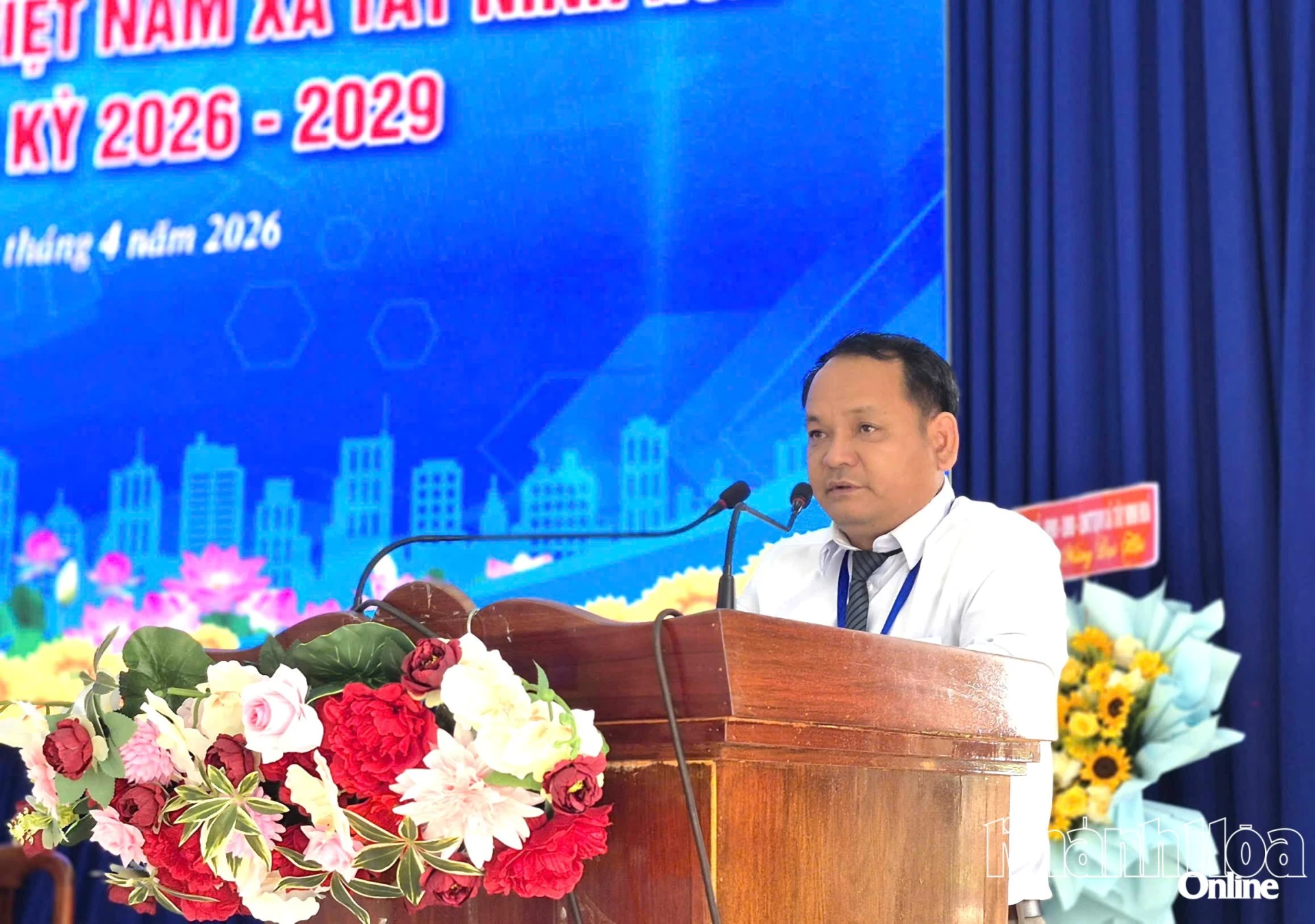 Lãnh đạo Đảng ủy xã phát biểu chỉ đạo tại đại hội