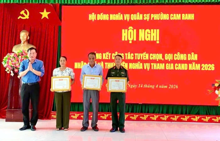 Phường Cam Ranh tổng kết công tác tuyển chọn, gọi công dân nhập ngũ năm 2026