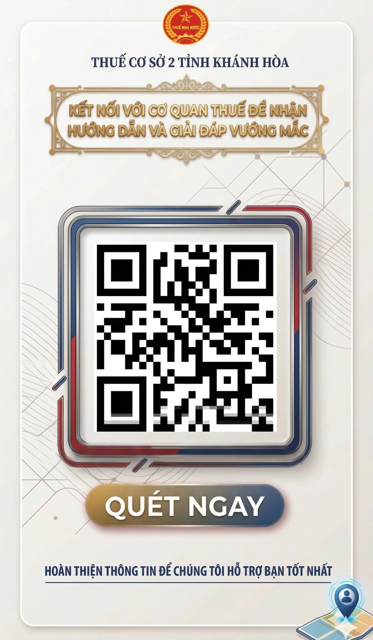 Mã QR nhận hướng dẫn, kết nối với cơ quan thuế.